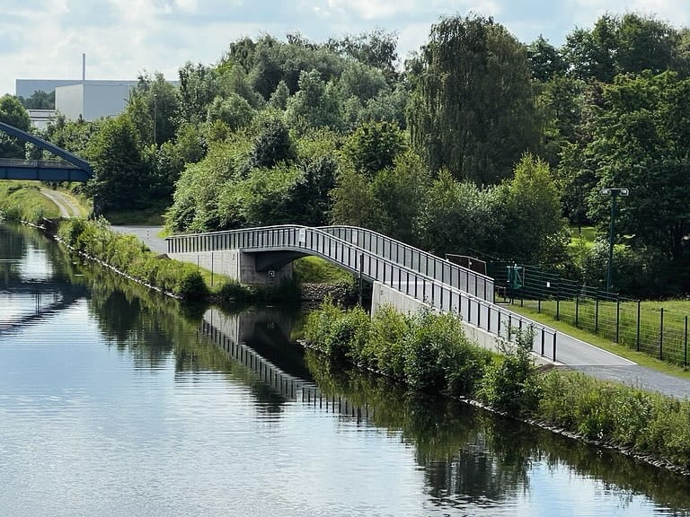 Aufnahme der fertigen Brücke am Stichkanal in Osnabrück